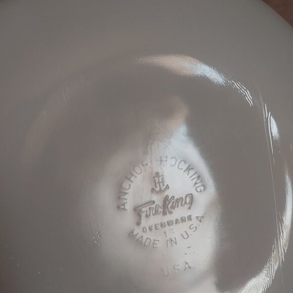 Anchor Hocking Fire King Ovenware Candle-Glow Baking Dish 1960's Set Of 2 - Picture 4 of 7